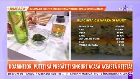 Reţeta lui Chef Munti de la Star Matinal: Placintă cu varză şi iaurt