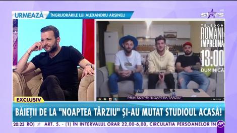 Băieţii de la "Noaptea Târziu" şi-au mutat studio-ul acasă! Cuza vorbeşte despre cea mai scurtă despărţire din istoria showbizului!