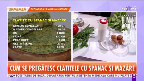 Reţeta lui Chef Munti de la Star Matinal: Clătite cu spanac şi mazăre