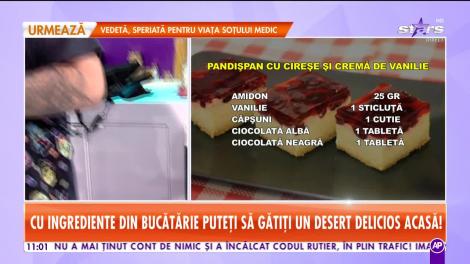 Reţeta lui Chef Munti de la Star Matinal: Pandișpan cu cireșe și cremă de vanilie