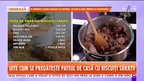 Reţeta lui Chef Munti de la Star Matinal: Pate de casă cu biscuiți sărați