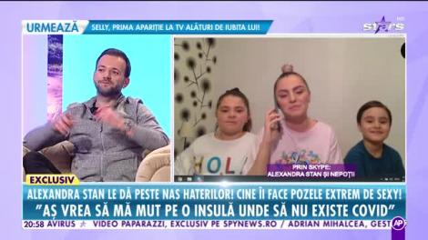 Alexandra Stan, în vizită la nepoți