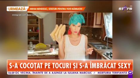 Anna Lesko, sexy în bucătărie