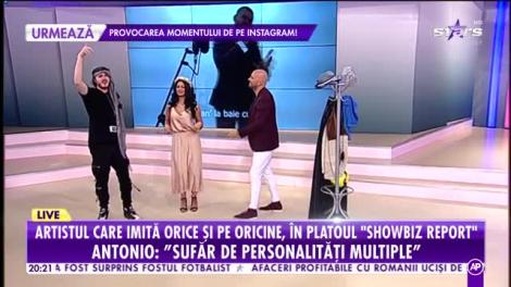 Antonio, artistul care imită pe oricine, a făcut un show de zile mari în platoul emisiunii "ShowBiz Report"