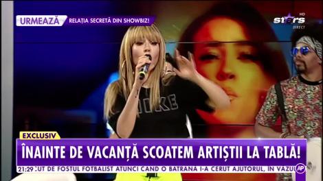 Trupa Mandinga cântă, în platoul Showbiz Report, melodia „Celosa”