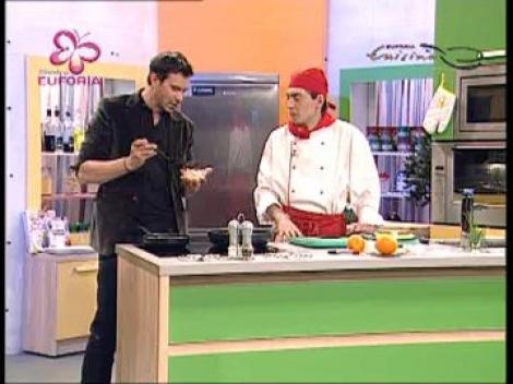 Creveti cu sos de portocale